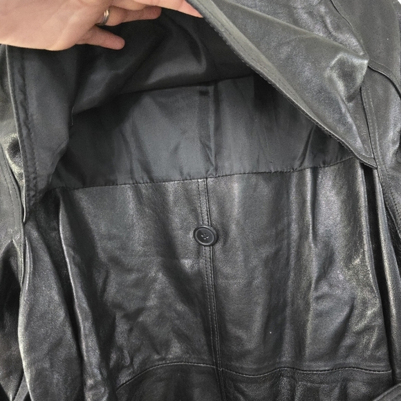 Vintage D.A.N.Y. Leather Jacket Black With Belt Size Large - Picture 10 of 16
